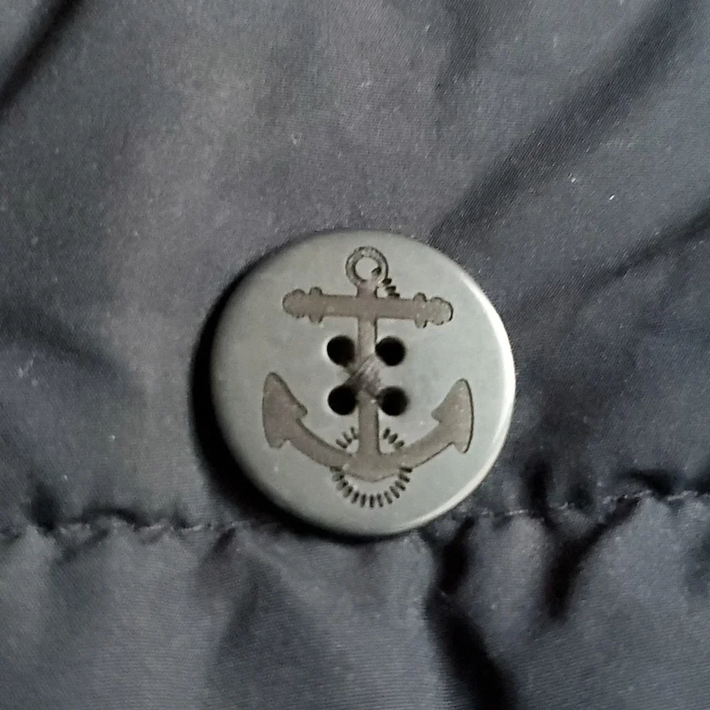 Baby‎ GAP navy nautical puffer coat with detachable hood